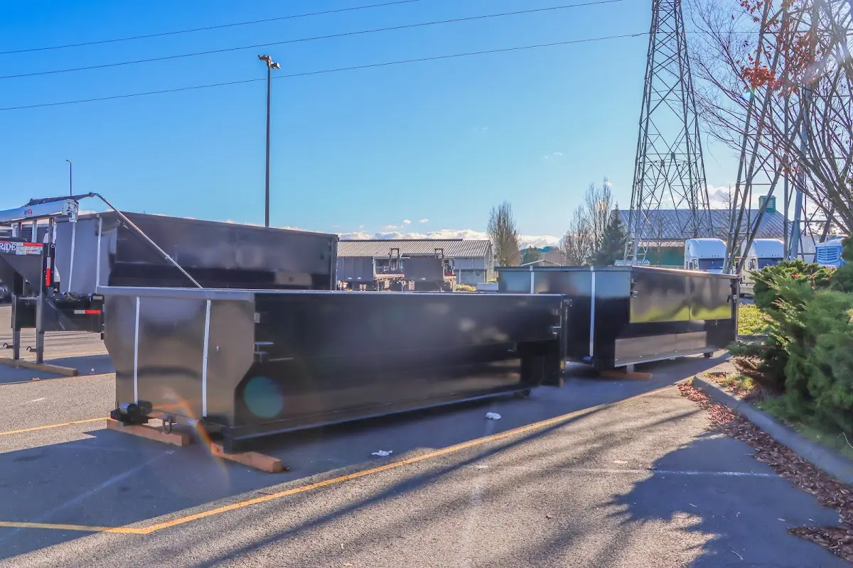Roll-off dumpster ready for waste disposal at job site for 4 Yard Dumpster Rental in West Bountiful